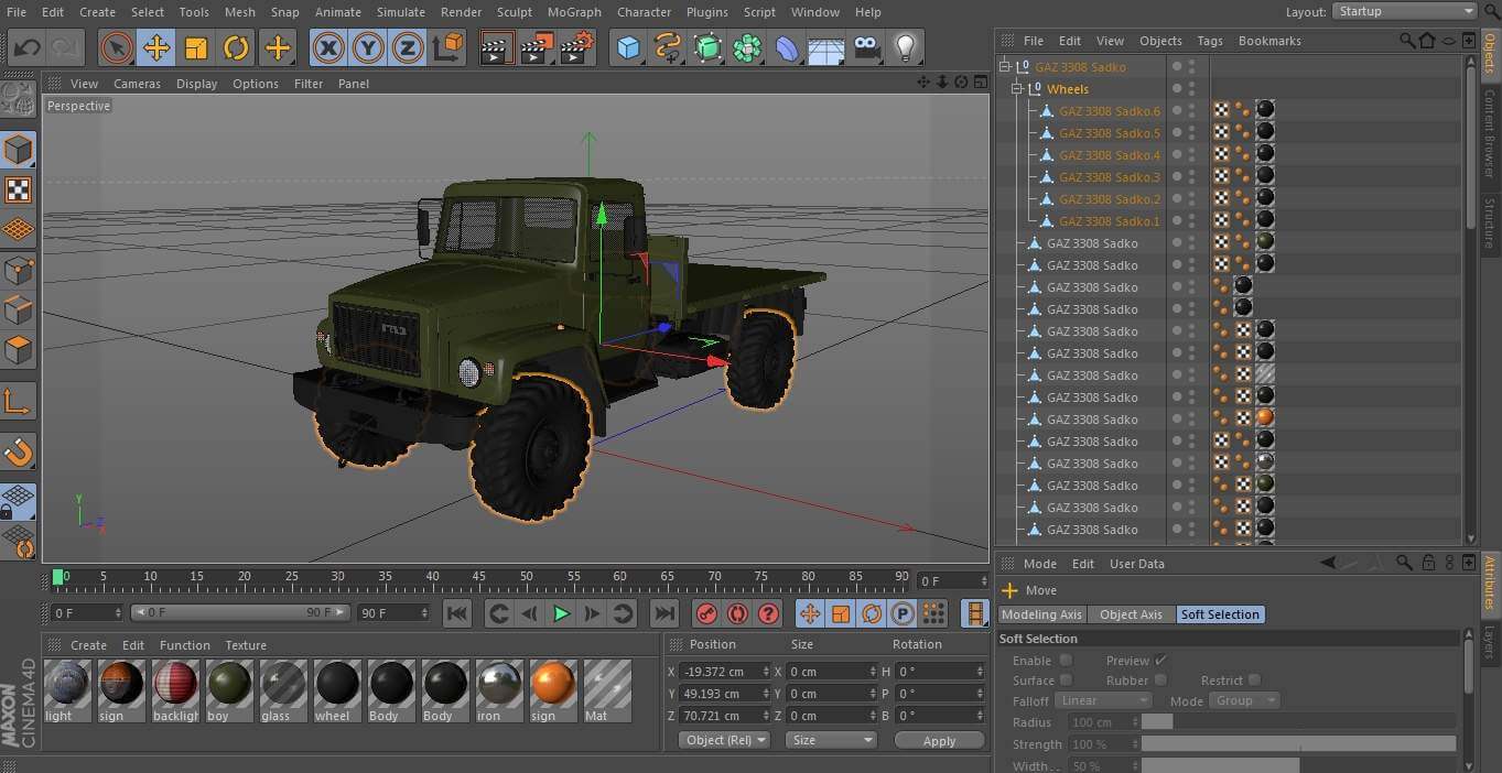 GAZ 3308 Sadko 3D Model