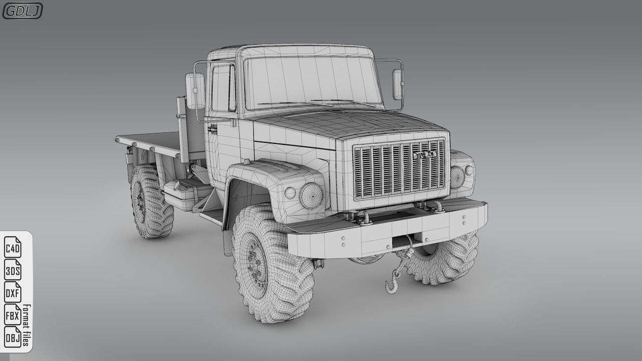 GAZ 3308 Sadko 3D Model