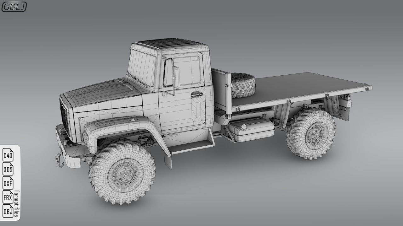 GAZ 3308 Sadko 3D Model