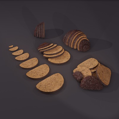 Medieval Rye Sliced Piles 3D Model