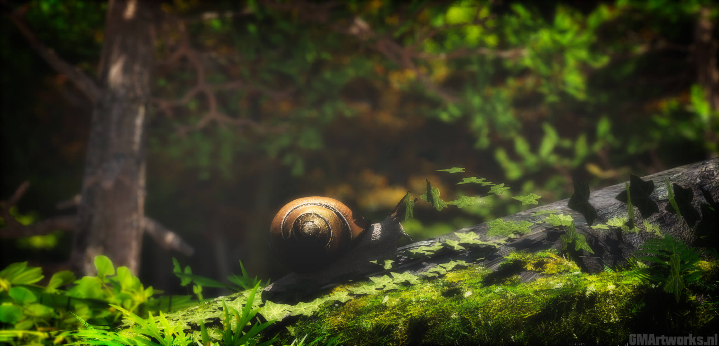 Snail 3D Render, Digital Artwork by GMArtworks