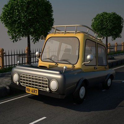 Cartoon Car 3D Model