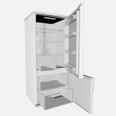 White Fridge 3D Model