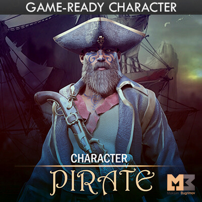 Pirate Character Captain 3D Model