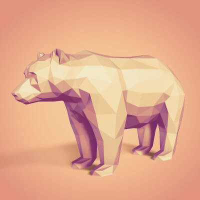 Low Poly Bear Figurine - Ready for 3D Printing