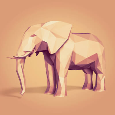 Low Poly Elephant 3D Model