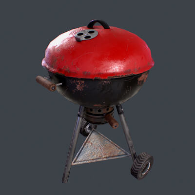 Old Barbecue 3D Model