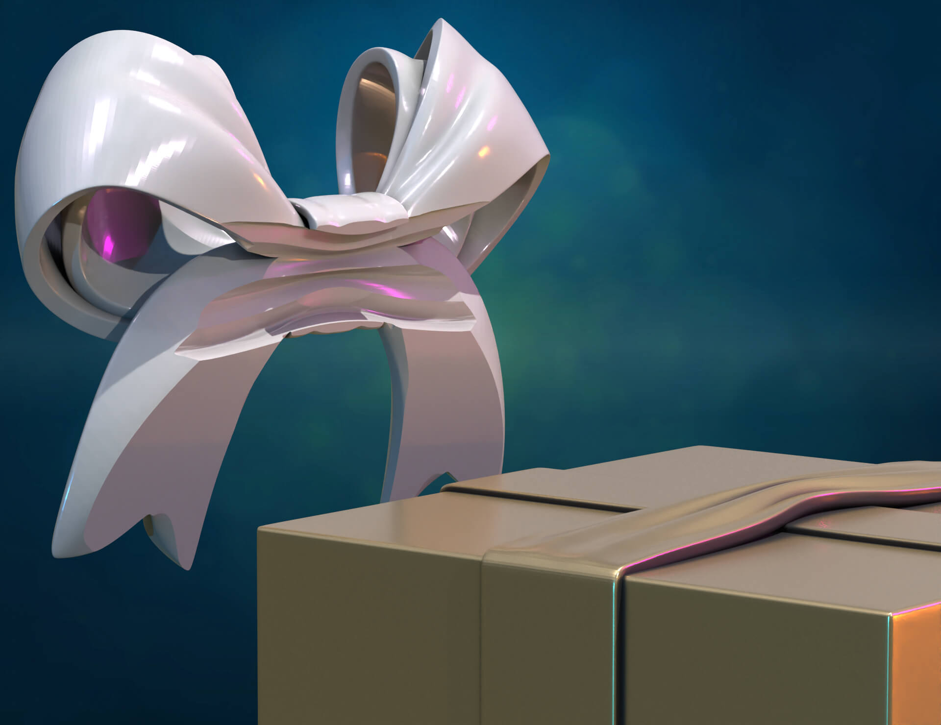 Gift Bow Box 3D Model