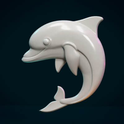 Dolphin Relief 3D Model