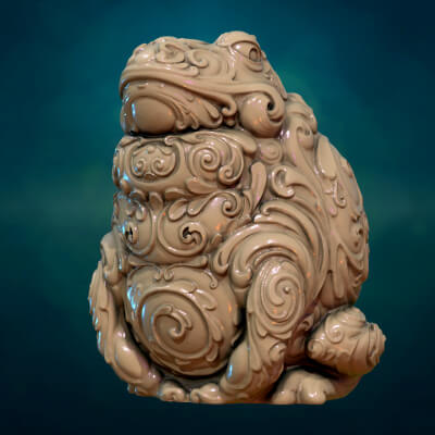 Ornate Toad Frog 3D Model