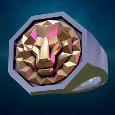 Lion Leo Ring 3D Model