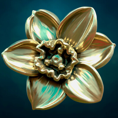 Narcissus Flower 3D Model