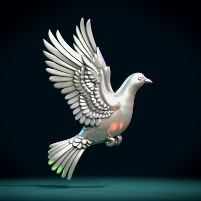 Pigeon Bas-relief 3D Model