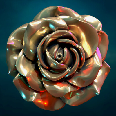 Rose Bass-Relief 3D Model