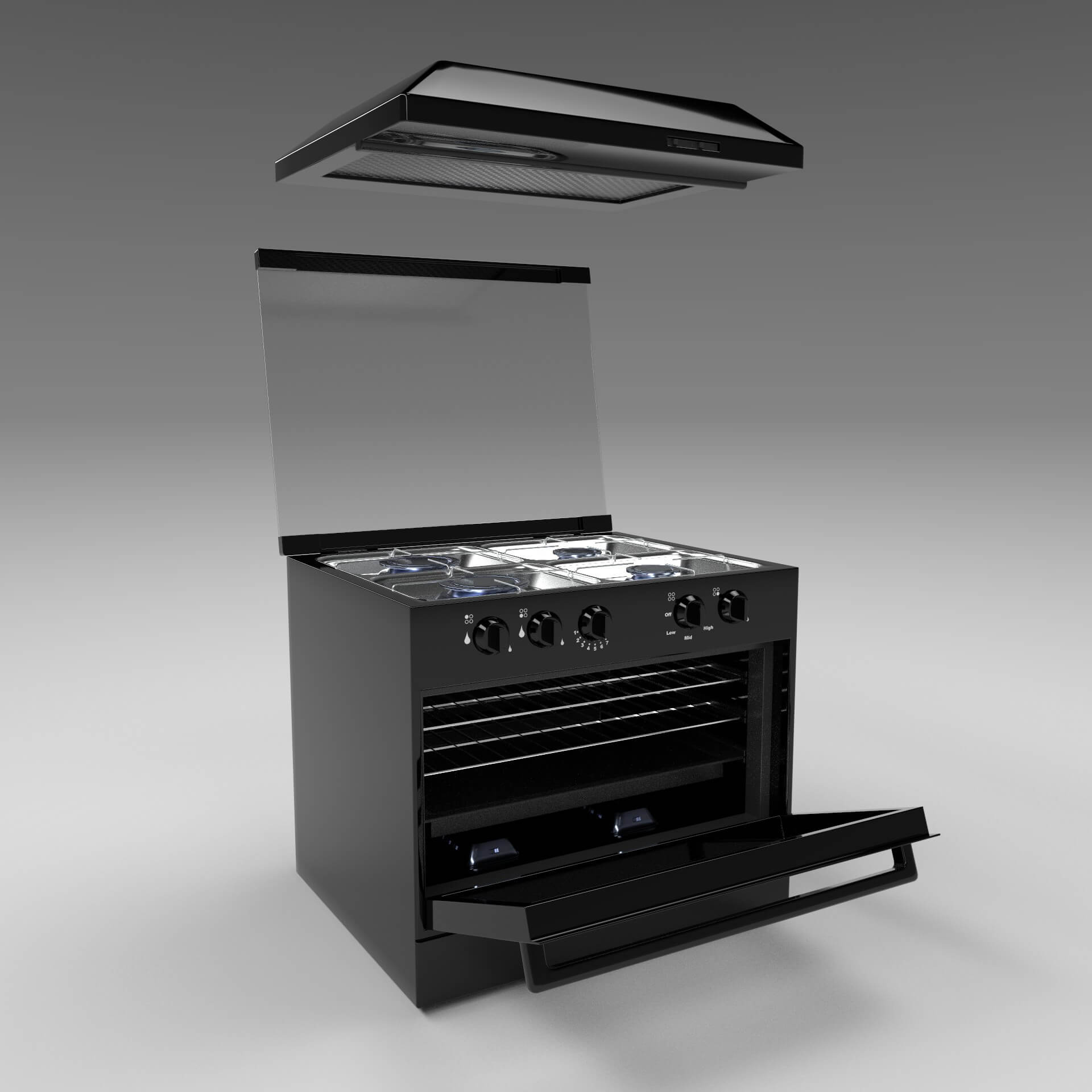 Oven Stove N1 3D Model