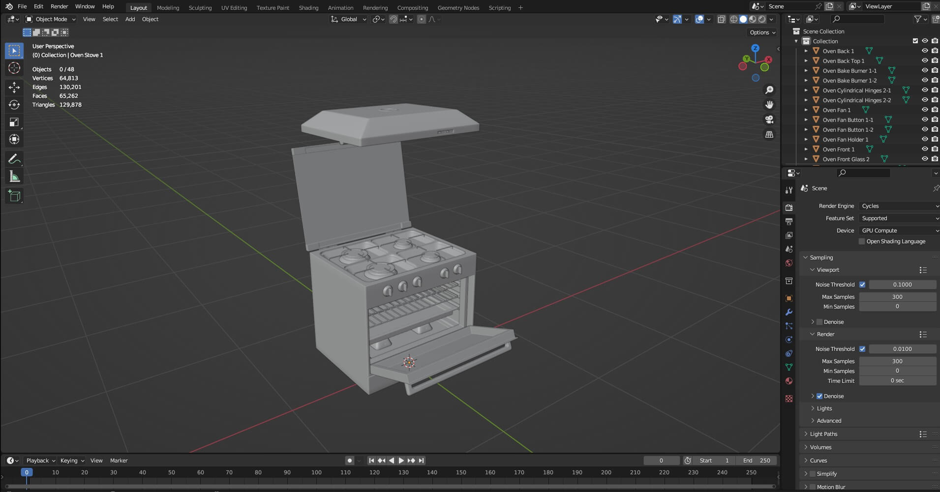 Oven Stove N1 3D Model