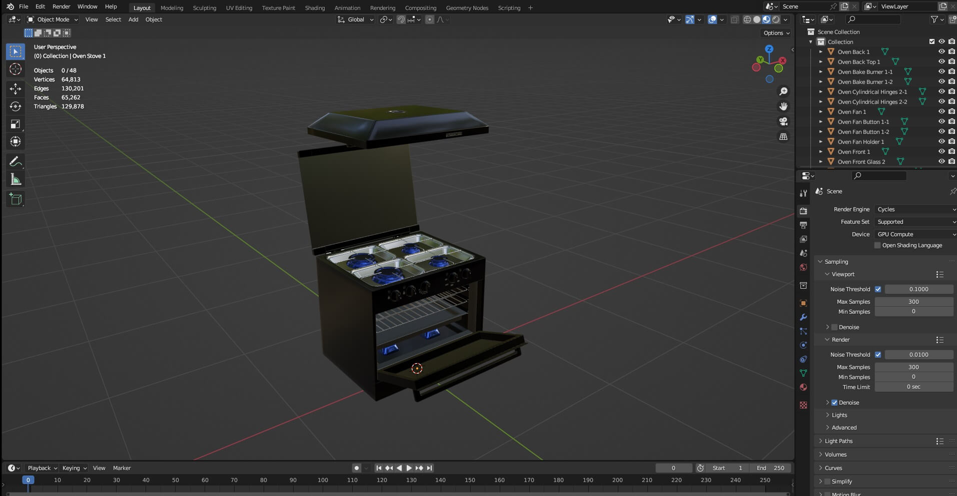 Oven Stove N1 3D Model