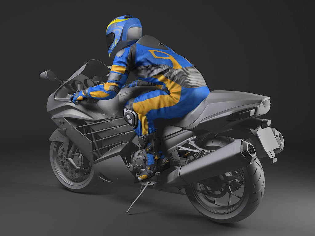 Motorcycle Biker 3D Model