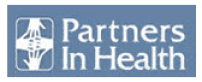 Logo of Partners In Health with stylized bridge graphic next to the text.