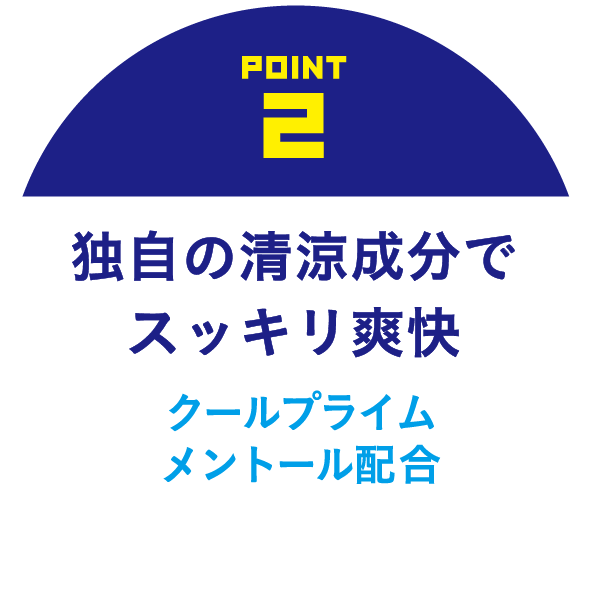 POINT2 独自の清涼成分でスッキリ爽快 クールプライム メントール配合