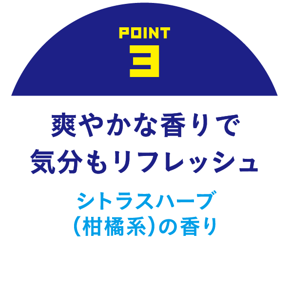 POINT3 爽やかな香りで 気分もリフレッシュ シトラスハーブ（柑橘系）の香り