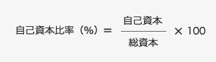 自己資本比率(%)=(自己資本/総資本)×100