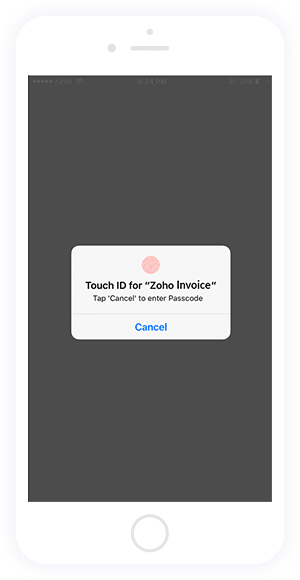 Secure your invoicing app with touch ID - Zoho Invoice