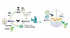 資源循環のイメージ図と両社の役割（画像: 日東電工の発表資料より）