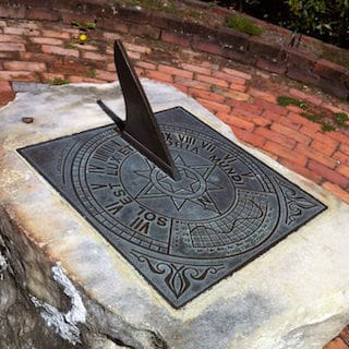 A sundial in the Southern hemisphere.