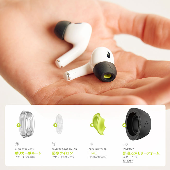 特許技術で耳にカスタムフィットするAirPods Pro専用イヤーチップ HYPERFOAM イヤーチップ for AirPods Pro