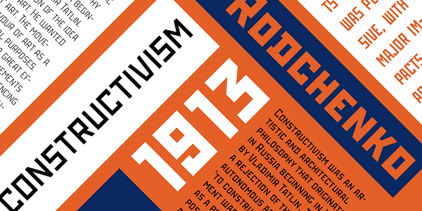 Card displaying Rodchenko typeface in various styles