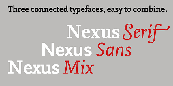 Card displaying Nexus Sans typeface in various styles