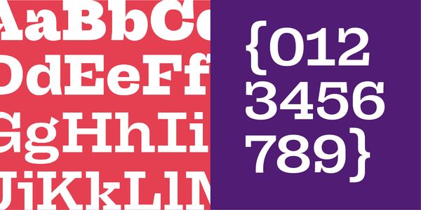 Card displaying Campaign Slab typeface in various styles