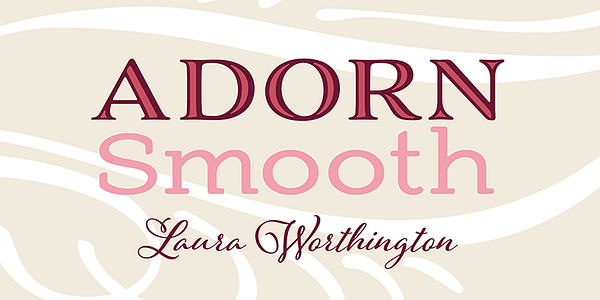 Card displaying Adorn Smooth typeface in various styles