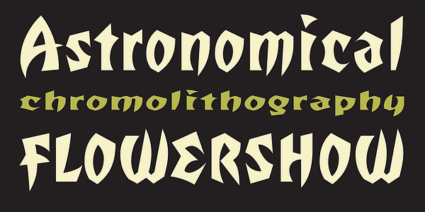 Card displaying Totally Gothic typeface in various styles