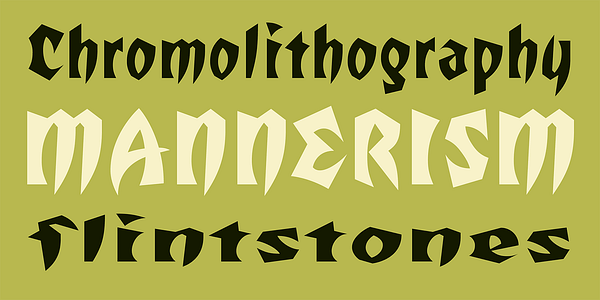 Card displaying Totally Gothic typeface in various styles