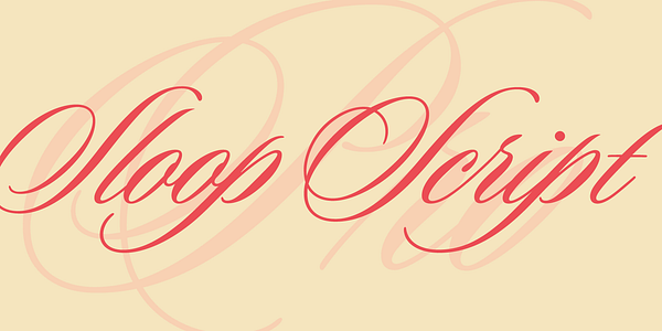 Card displaying Sloop Script typeface in various styles