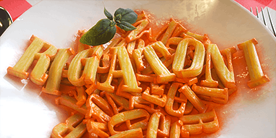 Card displaying Rigatoni typeface in various styles