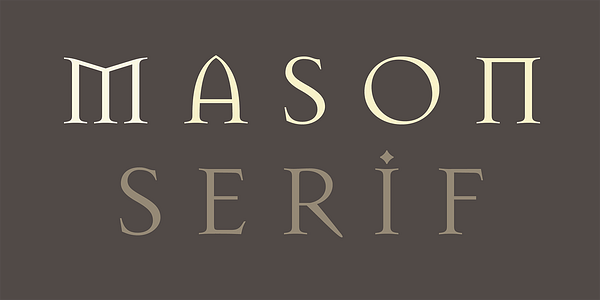 Card displaying Mason Serif typeface in various styles