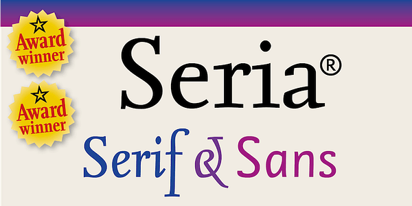 Card displaying Seria Sans typeface in various styles