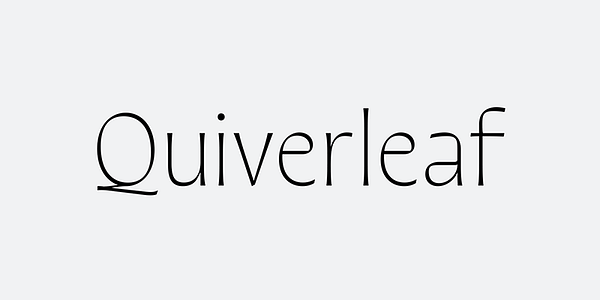 Card displaying Quiverleaf CF typeface in various styles