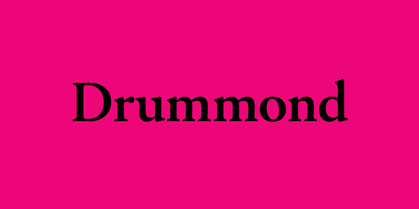 Card displaying Drummond Variable typeface in various styles