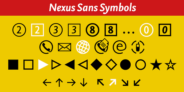 Card displaying Nexus Sans typeface in various styles