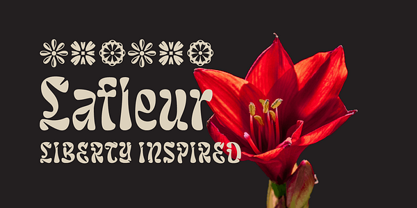 Card displaying Lafleur typeface in various styles