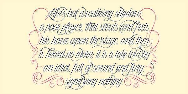 Card displaying Dickens Tale typeface in various styles