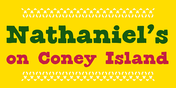 Card displaying CornDog typeface in various styles