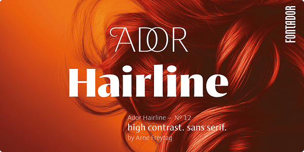 Card displaying Ador Hairline typeface in various styles