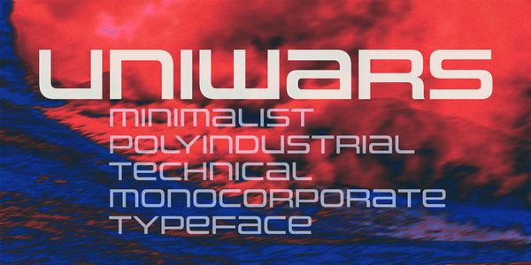 Card displaying Uniwars typeface in various styles