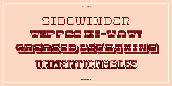 Card displaying Discourse typeface in various styles