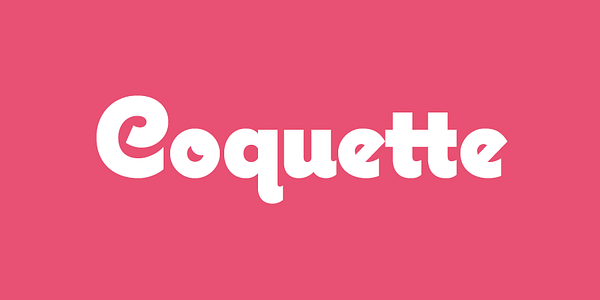 Card displaying Coquette typeface in various styles